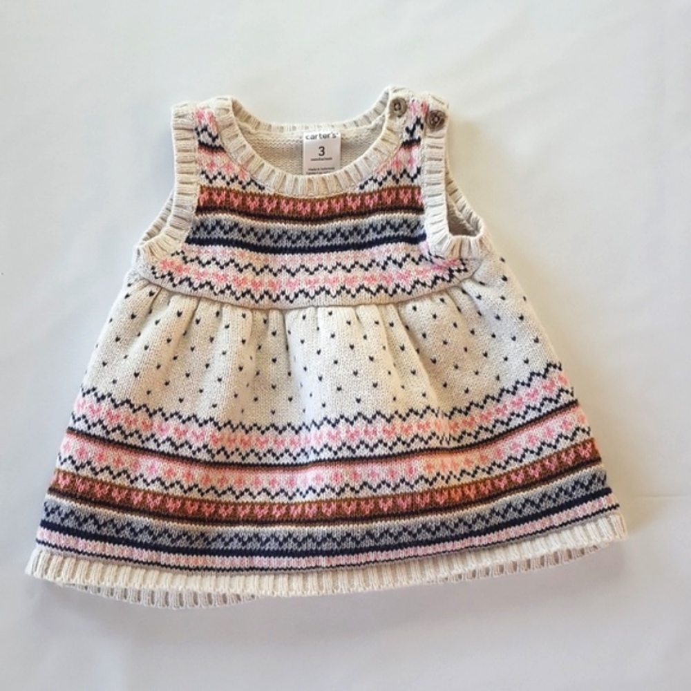 Infants Sleeveless Fair Isle  Pattern Sweater